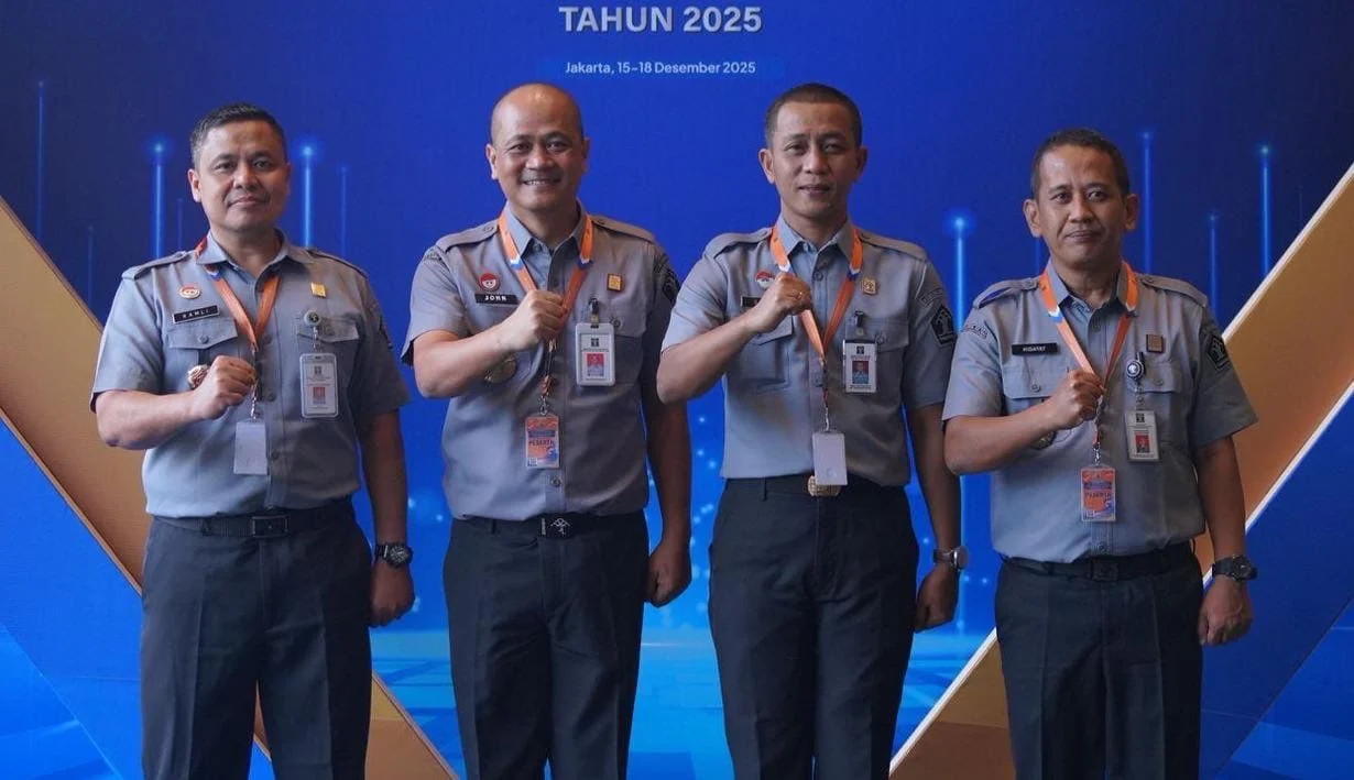 Pejabat Kemenkum saat di kegiatan Rapat Koordinasi Pengendalian Kinerja dan Refleksi Akhir Tahun Kementerian Hukum Tahun 2025 di Jakarta (15/12/2025).